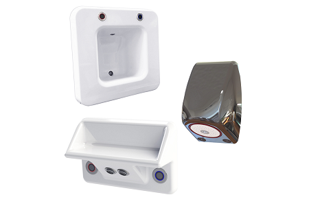 Water-saving and washroom products